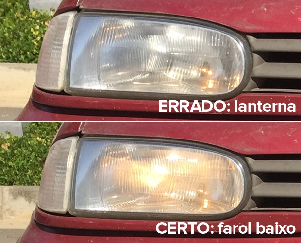 Qual a diferença entre farol baixo e lanterna?
