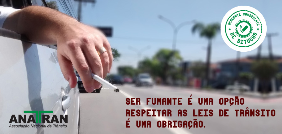 Portal do Trânsito apoia campanha da ANATRAN contra o descarte de bitucas