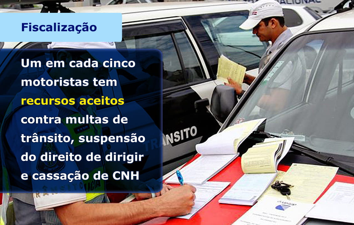 UM EM CADA CINCO MOTORISTAS TEM RECURSOS ACEITOS CONTRA MULTAS DE TRÂNSITO, SUSPENSÃO DO DIREITO DE DIRIGIR E CASSAÇÃO DE CNH