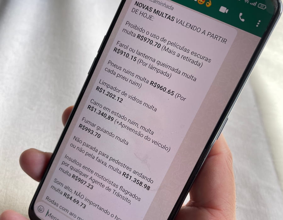 Informação sobre aumento dos valores de multas de trânsito é falsa